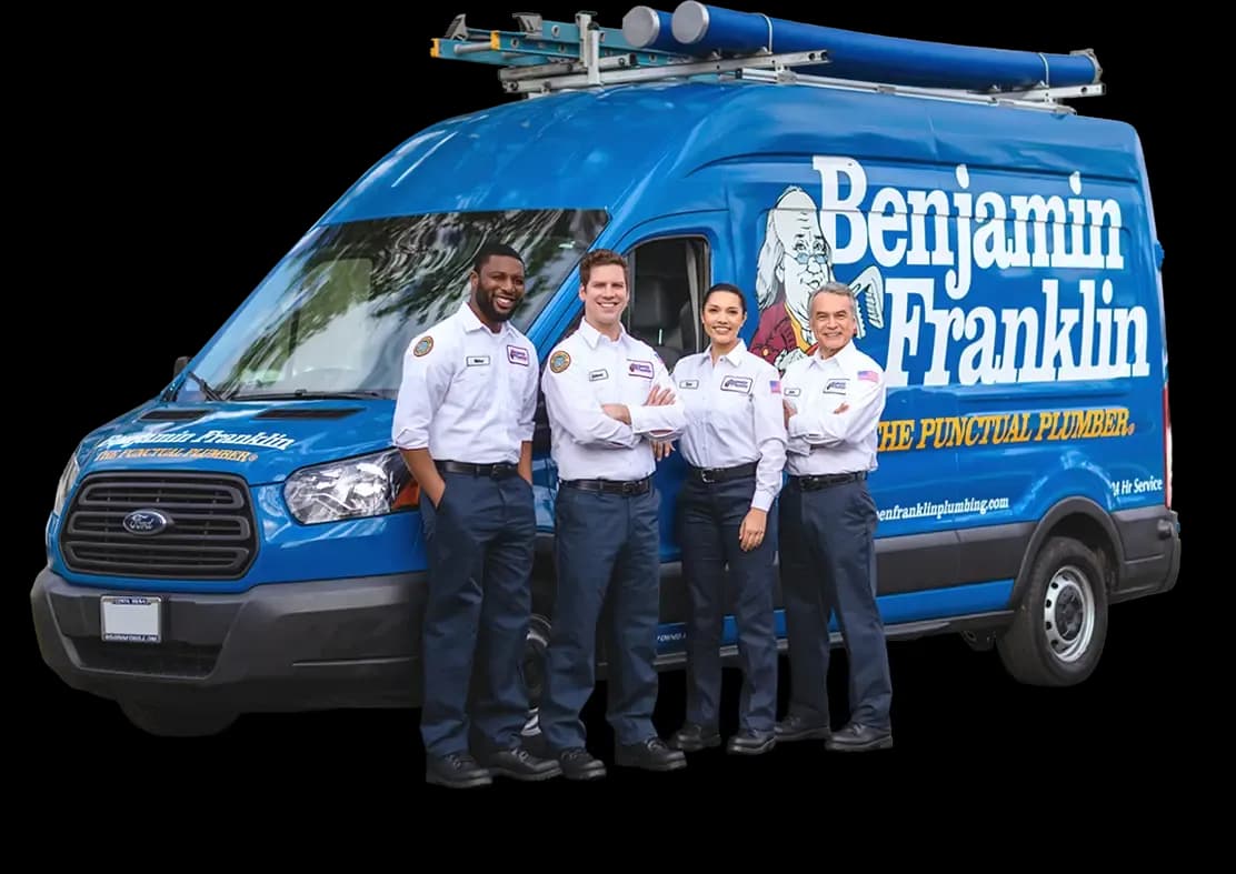 Benjamin Franklin Plumbing team with service van