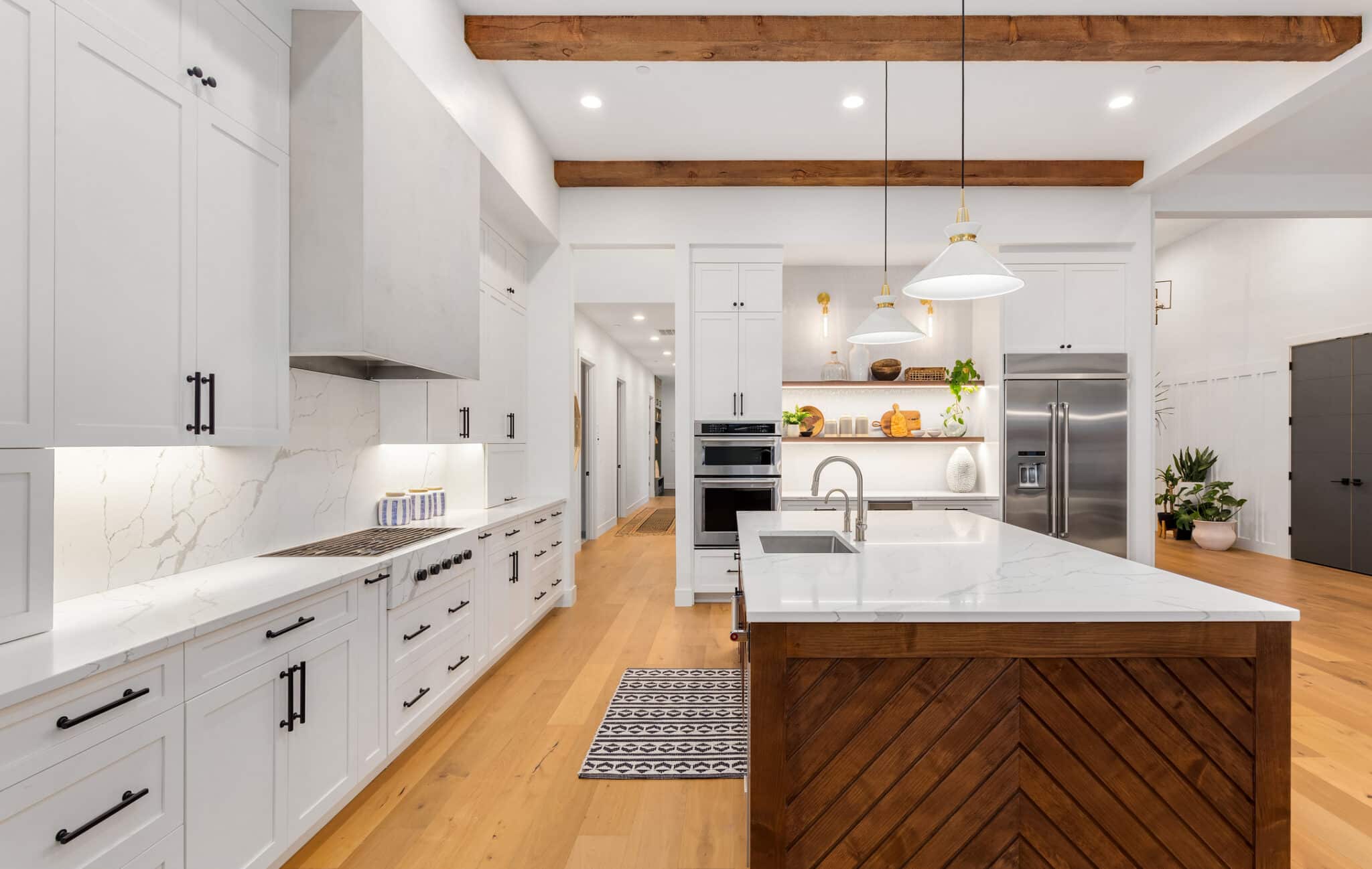 Beautiful kitchen in new luxury home, Custom Plumbing Installations.