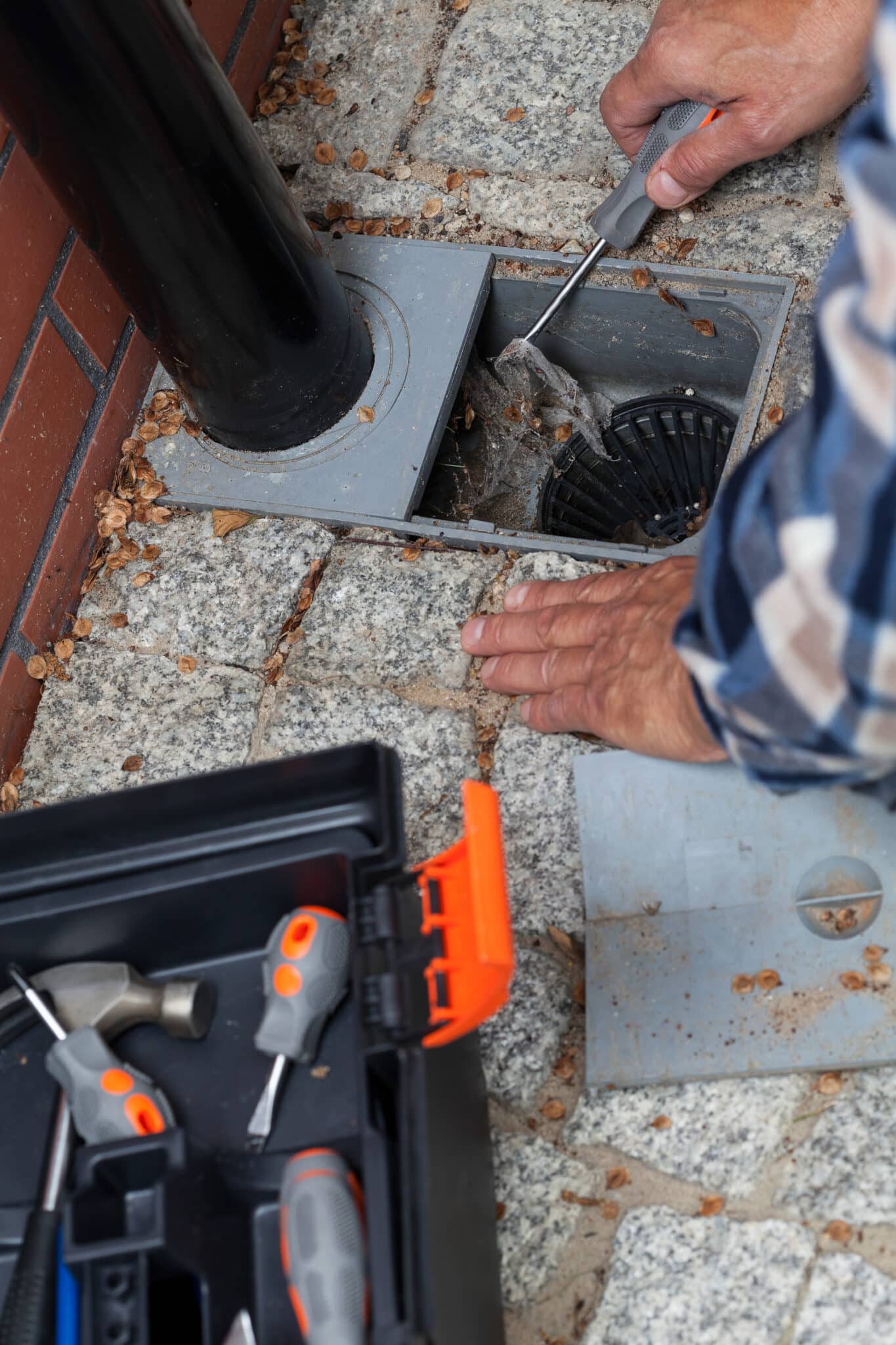 Check drain hole, Plumbing Areas Before Rain Starts.