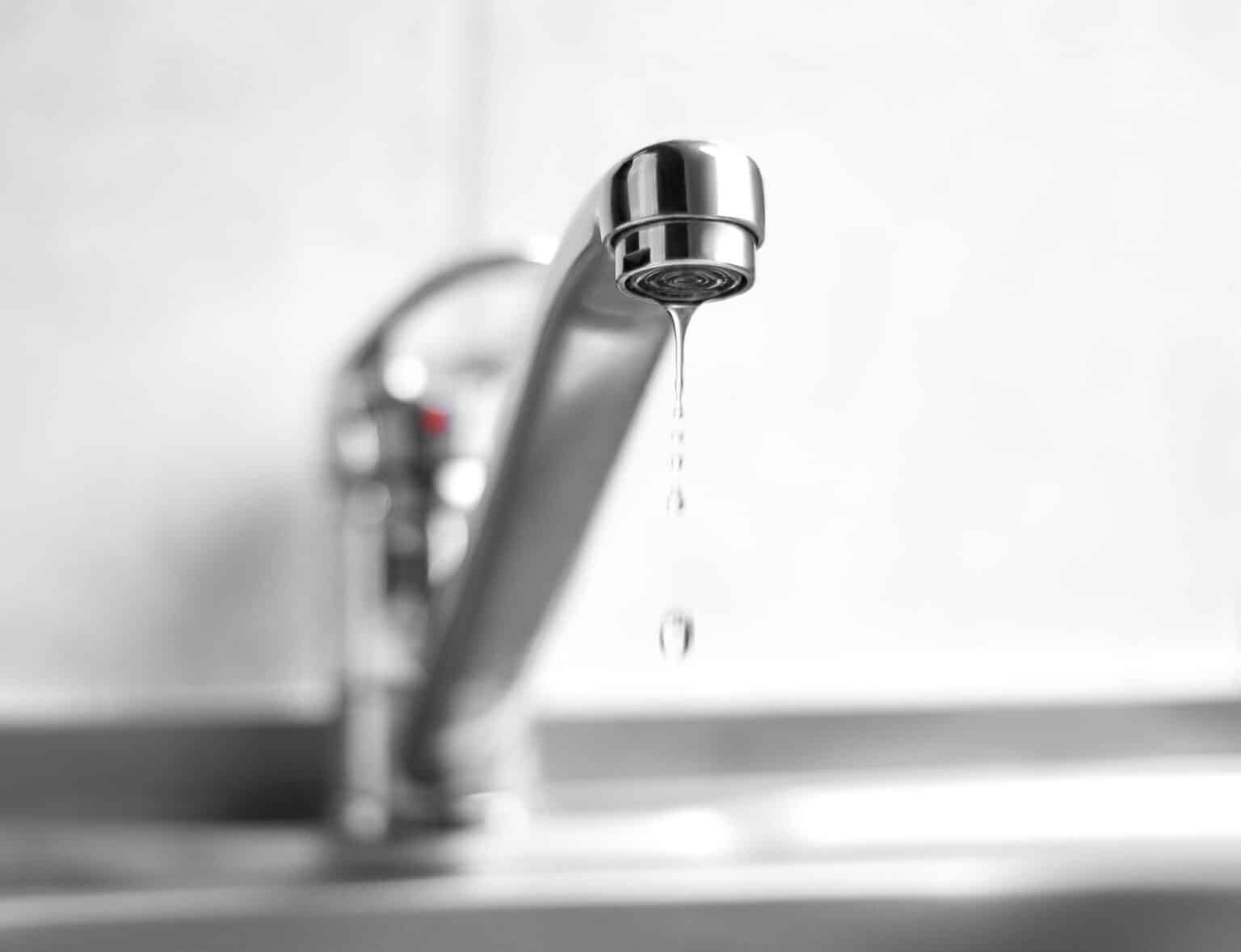 Drop of water shown on dripping faucets.