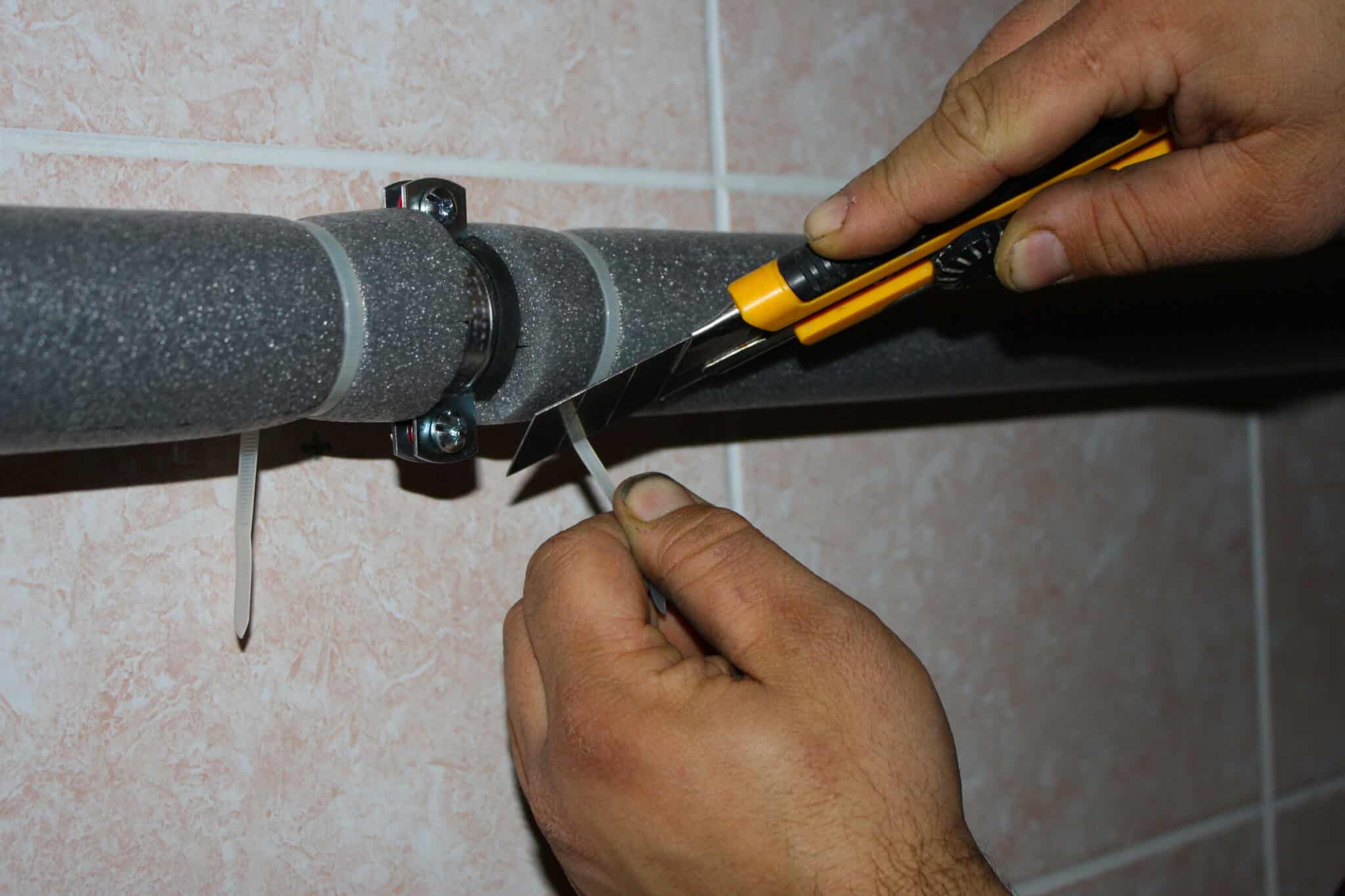 Foam for pipe insulation.